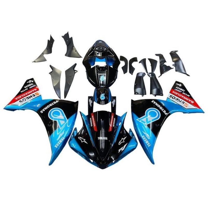 Yamaha YZF-R1 (2009-2011) Black, Light Blue Petronas Fairings No Seat Cowl No Bolt Kit No Tank