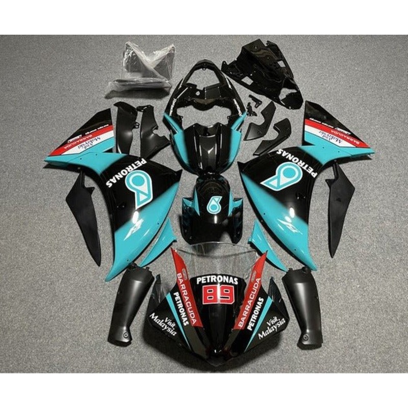 Yamaha YZF-R1 (2009-2011) Black, Turquoise Blue Petronas Fairings No Seat Cowl No Bolt Kit No Tank