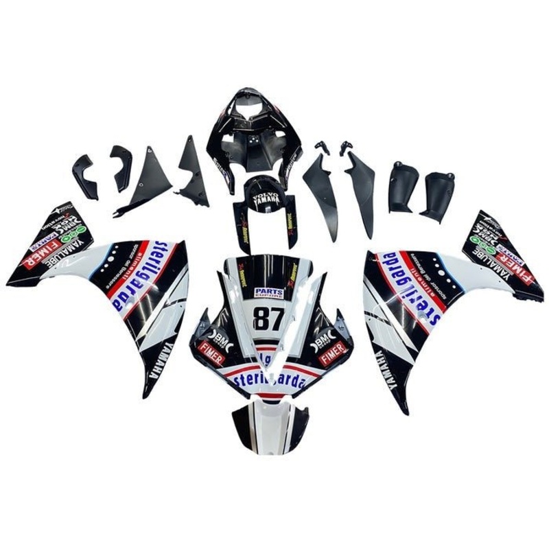 Yamaha YZF-R1 (2009-2011) Black, White Sterilgarda Fairings No Seat Cowl No Bolt Kit No Tank