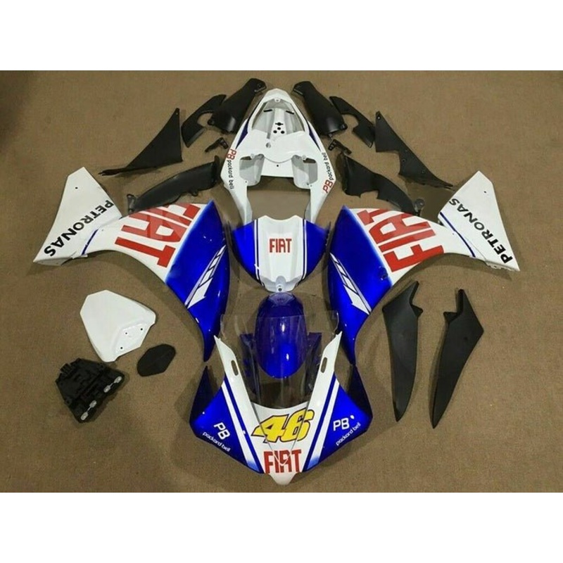 Yamaha YZF-R1 (2009-2011) Blue, White, Red, FIAT Fairings No Seat Cowl No Bolt Kit No Tank