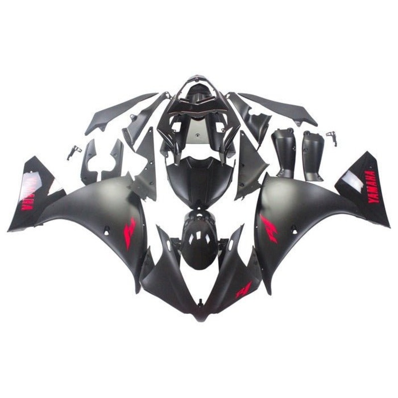 Yamaha YZF-R1 (2009-2011) Matte Black, Red, Gloss Black Fairings No Seat Cowl No Bolt Kit No Tank