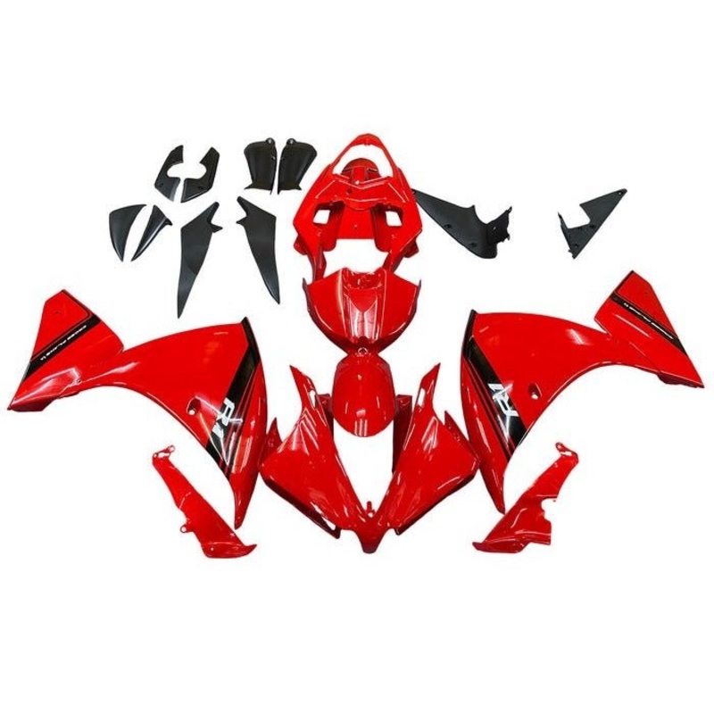 Yamaha YZF-R1 (2009-2011) Red, Black Stripe Fairings No Seat Cowl No Bolt Kit No Tank