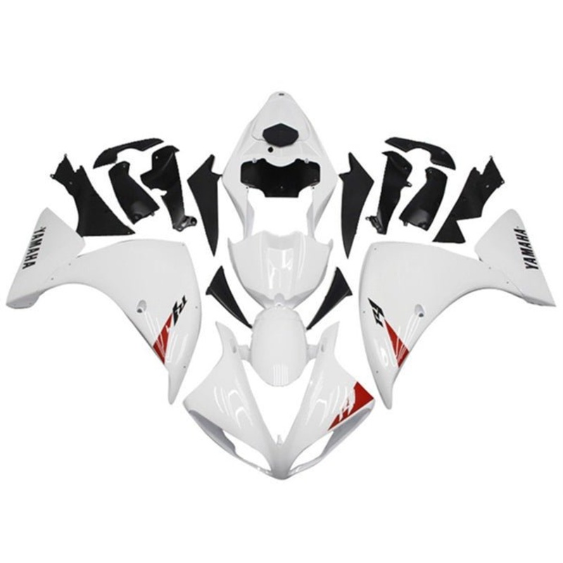 Yamaha YZF-R1 (2009-2011) White, Red Triangle Fairings No Seat Cowl No Bolt Kit No Tank