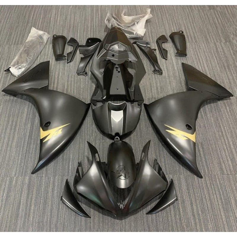 Yamaha YZF-R1 (2012-2014) Matte Black, Matte Gold Fairings No Seat Cowl No Bolt Kit No Tank