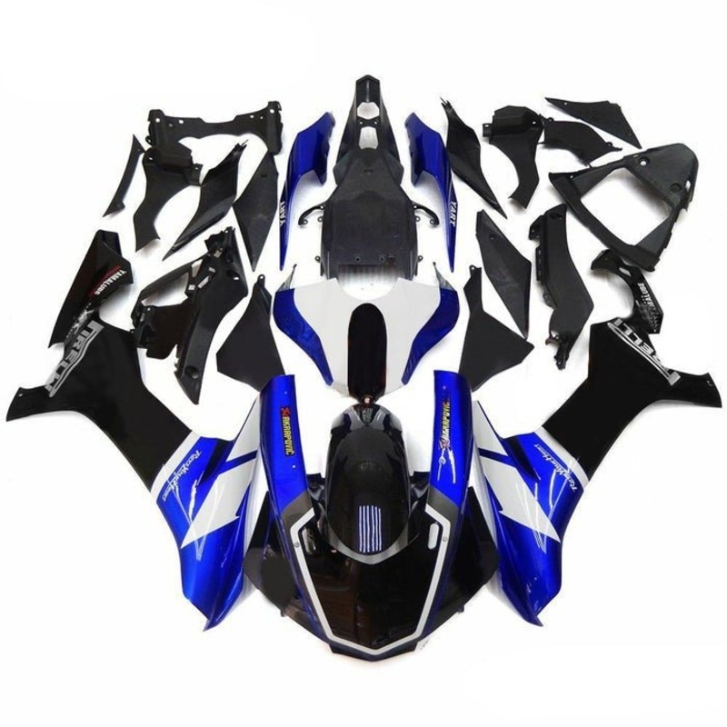 Yamaha YZF-R1 (2015-2019) Black, Blue, White Akropovic Fairings No Seat Cowl No Bolt Kit No Tank