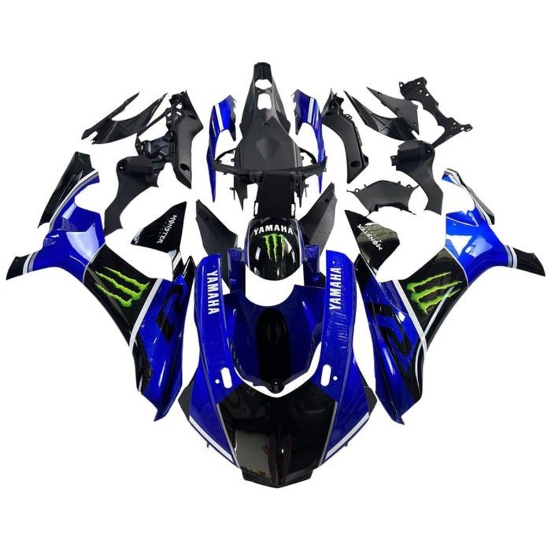 Yamaha YZF-R1 (2015-2019) Blue, Black, Monster Energy Fairings No Seat Cowl No Bolt Kit No Tank
