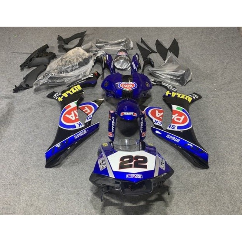 Yamaha YZF-R1 (2015-2019) Blue, Black Pata Fairings No Seat Cowl No Bolt Kit No Tank