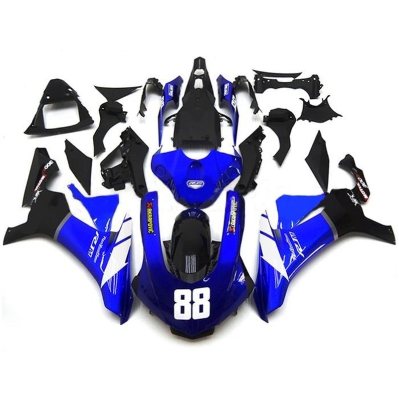Yamaha YZF-R1 (2015-2019) Blue, Black White Akropovic Fairings No Seat Cowl No Bolt Kit No Tank