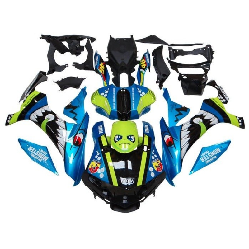 Yamaha YZF-R1 (2015-2019) Blue, Neon Shark Fairings No Seat Cowl No Bolt Kit No Tank
