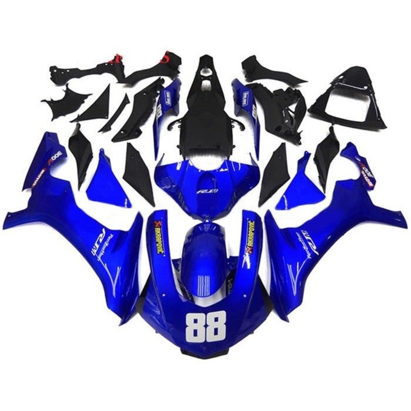 Yamaha YZF-R1 (2015-2019) Blue, White, Akropovic Fairings No Seat Cowl No Bolt Kit No Tank