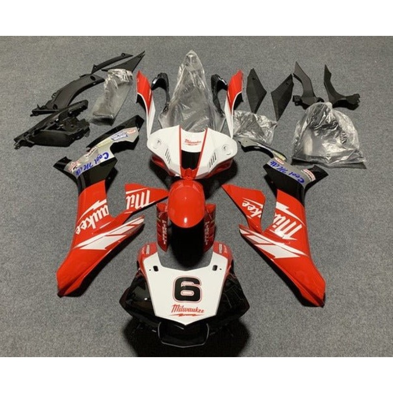 Yamaha YZF-R1 (2015-2019) Red, White, Milwaukee Fairings No Seat Cowl No Bolt Kit No Tank