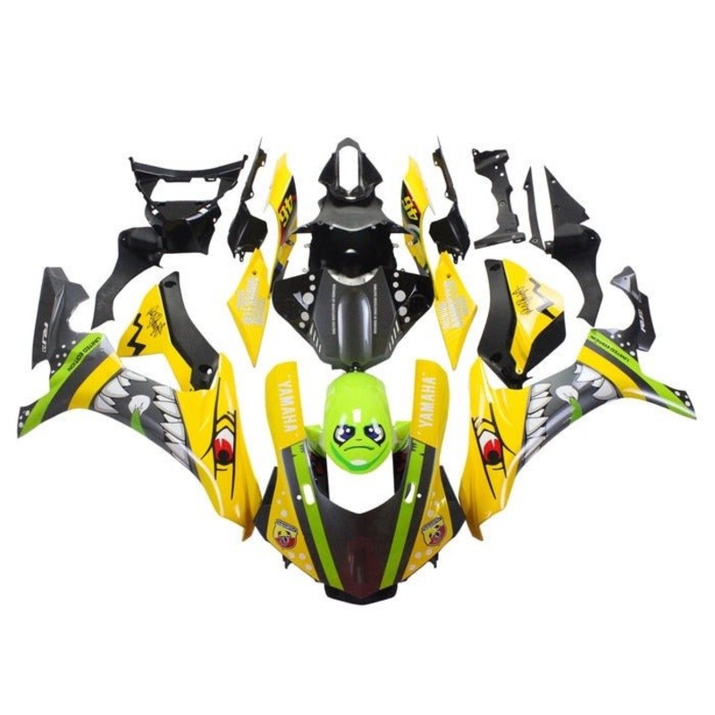 Yamaha YZF-R1 (2015-2019) Yellow, Lime Green Shark Fairings No Seat Cowl No Bolt Kit No Tank