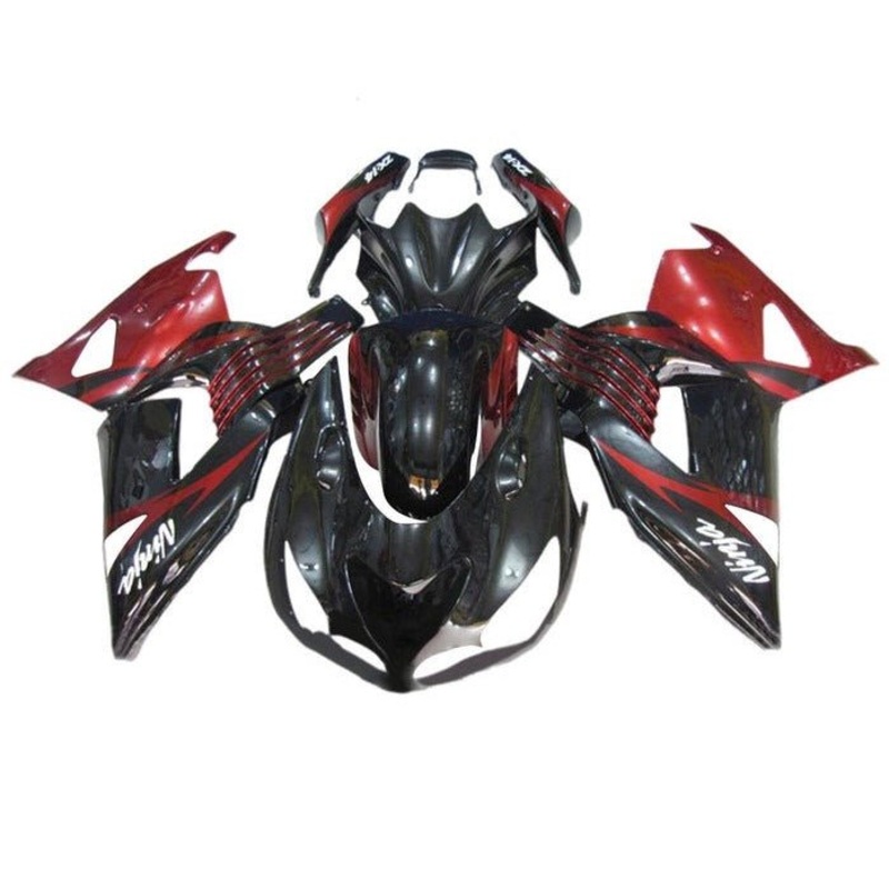 Fairings for Kawasaki Ninja ZX14R (2006-2011) Black, Dark Red, White Clear Windscreen: Free No Seat Cowl No Bolt Kit