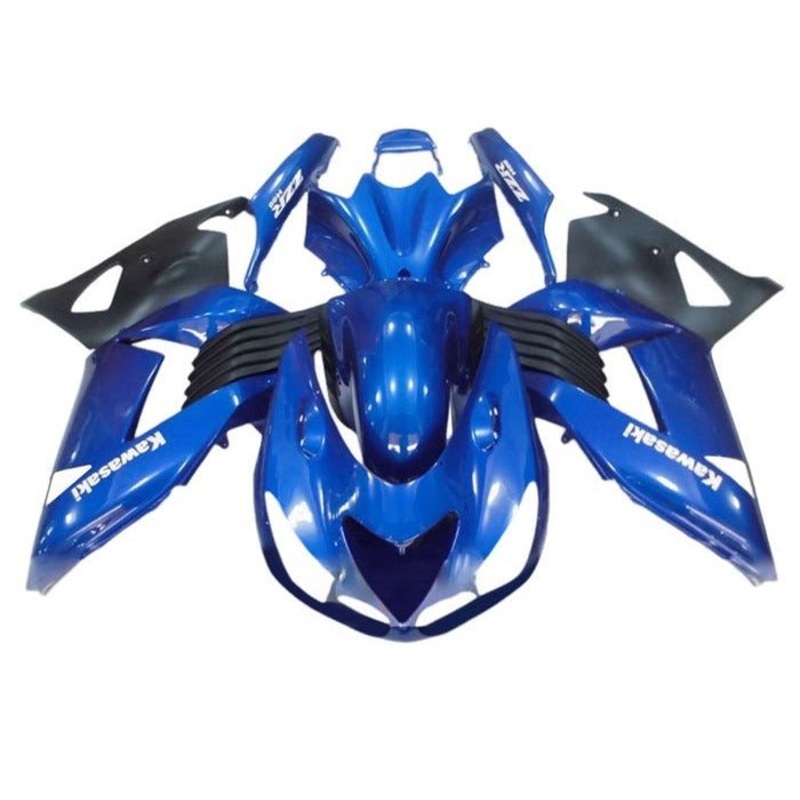 Fairings for Kawasaki Ninja ZX14R (2006-2011) Blue, White, Black Clear Windscreen: Free No Seat Cowl No Bolt Kit