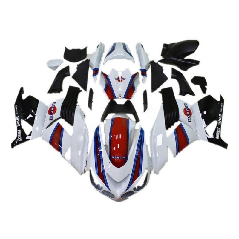 Fairings for Kawasaki Ninja ZX14R (2006-2011) White, Red, Martini Clear Windscreen: Free No Seat Cowl No Bolt Kit