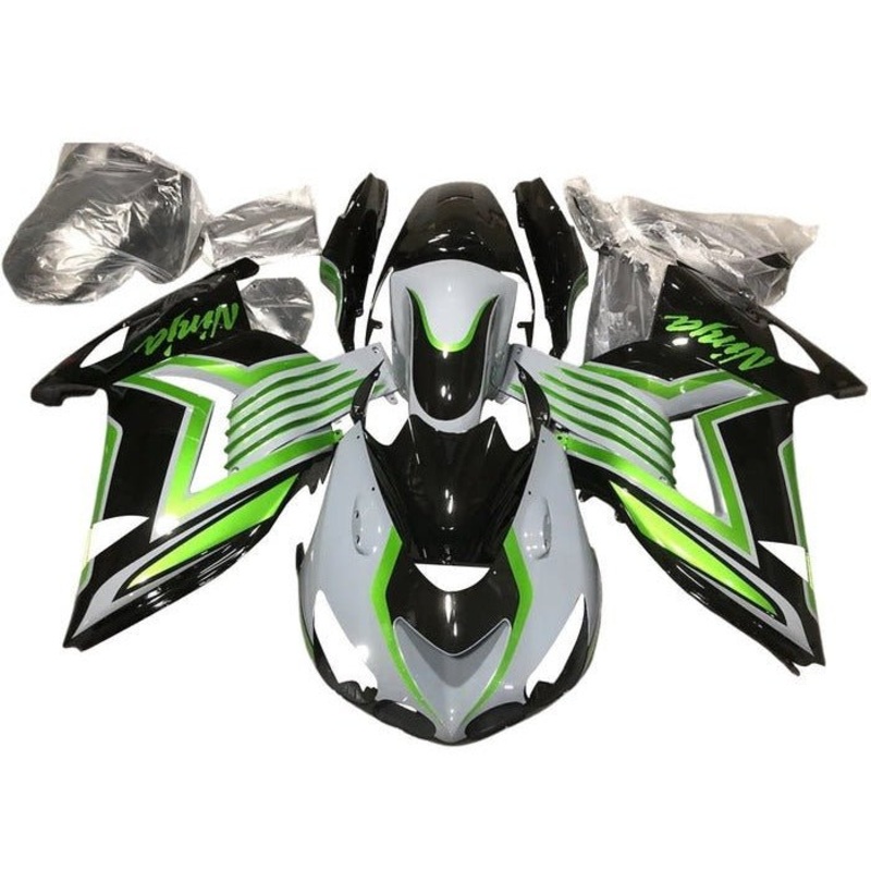 Fairings for Kawasaki Ninja ZX14R (2012-2024) Gray, Green, Black Clear Windscreen: Free No Seat Cowl No Bolt Kit