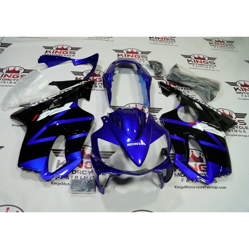 Honda CBR600F4i (2004-2007) Blue, Black, White, Red Fairings Clear Windscreen: Free No Bolt Kit No Tank