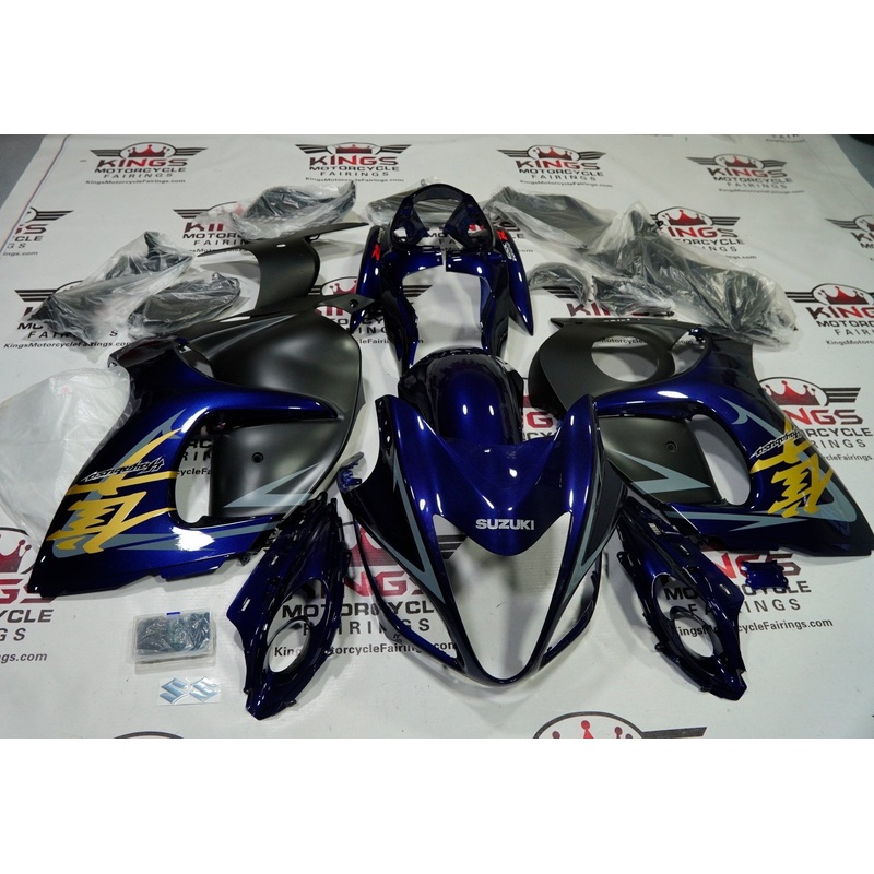 Suzuki GSX1300R Hayabusa (2008-2020) Dark Blue, Matte Black, Gold Fairings No Seat Cowl No Bolt Kit No Tank