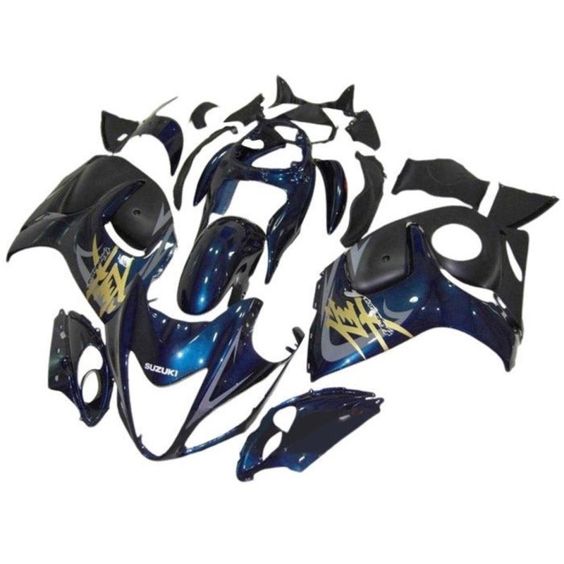 Suzuki GSX1300R Hayabusa (2008-2020) Dark Teal Blue, Gold Fairings No Seat Cowl No Bolt Kit No Tank