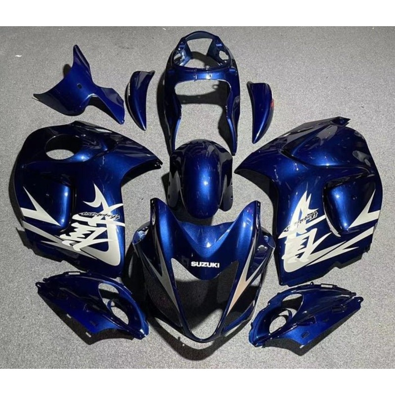 Suzuki GSX1300R Hayabusa (2008-2020) Navy Blue, White, Gray Fairings No Seat Cowl No Bolt Kit No Tank