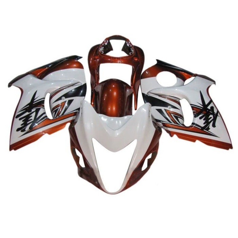 Suzuki GSX1300R Hayabusa (2008-2020) White, Dark Candy Orange Fairings No Seat Cowl No Bolt Kit No Tank