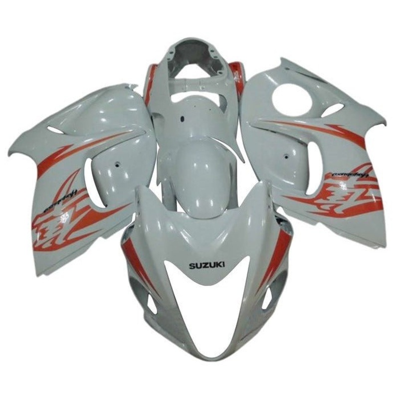 Suzuki GSX1300R Hayabusa (2008-2020) White, Orange Fairings No Seat Cowl No Bolt Kit No Tank