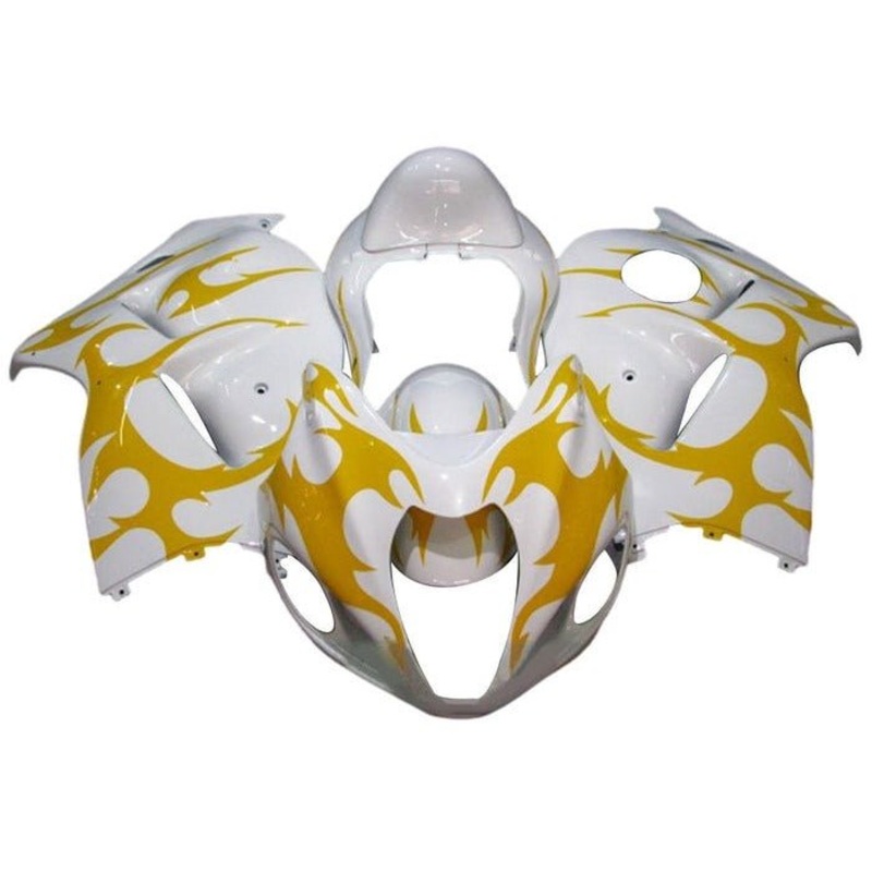 Suzuki GSX1300R Hayabusa (2008-2020) White, Yellow Tribal Fairings No Seat Cowl No Bolt Kit No Tank