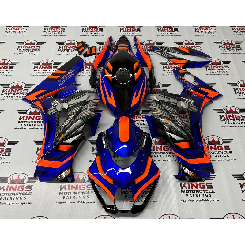 Suzuki GSXR1000 (2017-2025) Blue, Orange, Black Hi-Tech Fairings No Tank No Seat Cowl No Bolt Kit