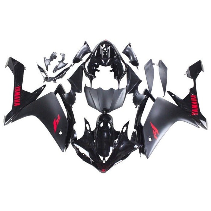 Yamaha YZF-R1 (2007-2008) Black, Red, Matte Black Fairings No Seat Cowl No Bolt Kit No Tank