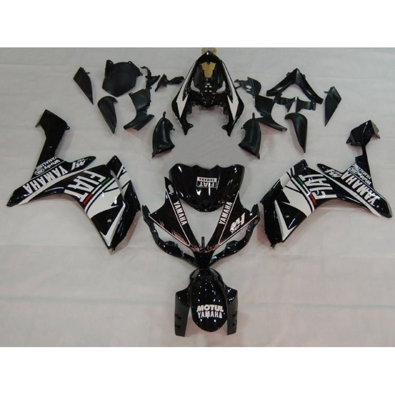 Yamaha YZF-R1 (2007-2008) Black, White FIAT Fairings No Seat Cowl No Bolt Kit No Tank