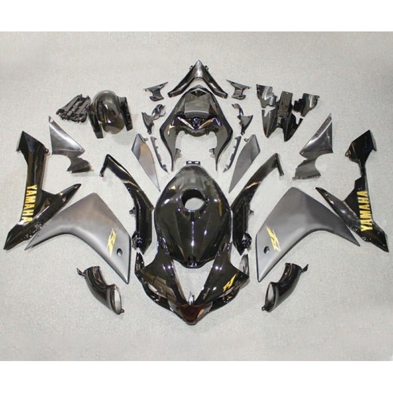 Yamaha YZF-R1 (2007-2008) Gloss Black, Gold, Matte Black Fairings No Seat Cowl No Bolt Kit No Tank