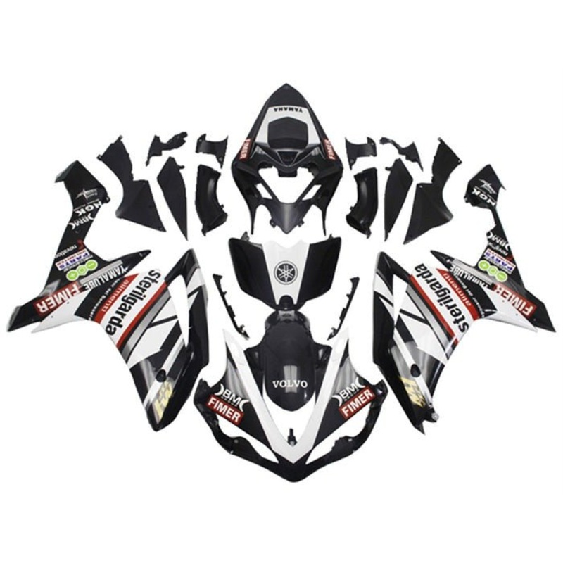 Yamaha YZF-R1 (2007-2008) Gloss Black, White, Red Sterilgarda Fairings No Seat Cowl No Bolt Kit No Tank
