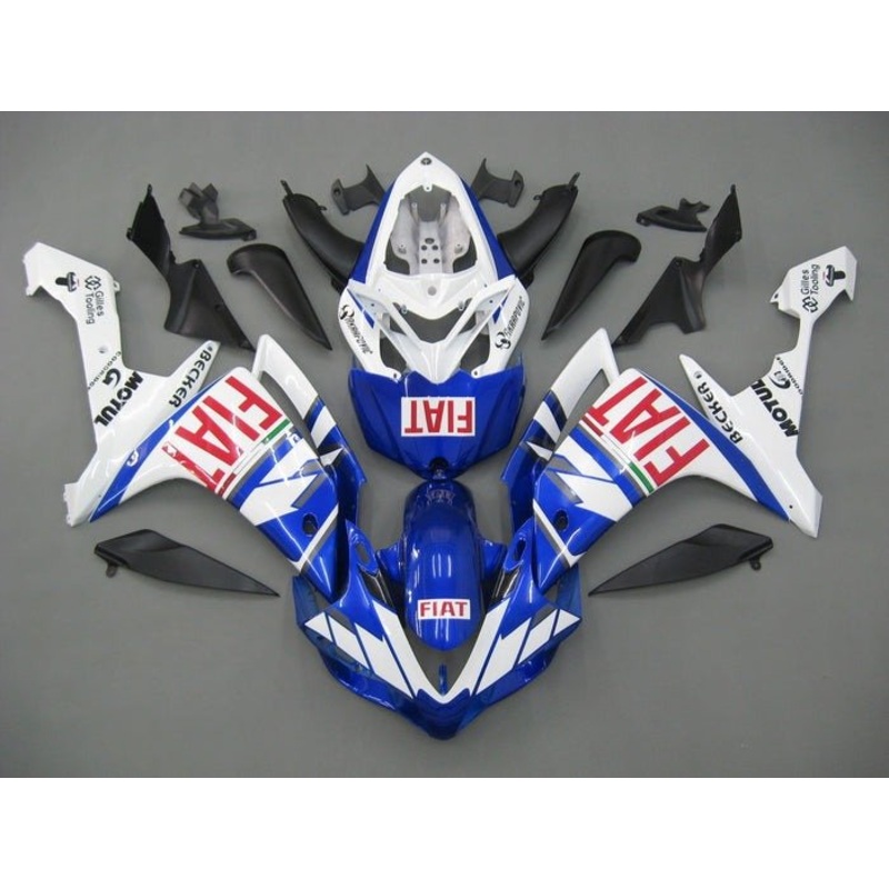 Yamaha YZF-R1 (2007-2008) Gloss Blue, White, Red FIAT Fairings No Seat Cowl No Bolt Kit No Tank