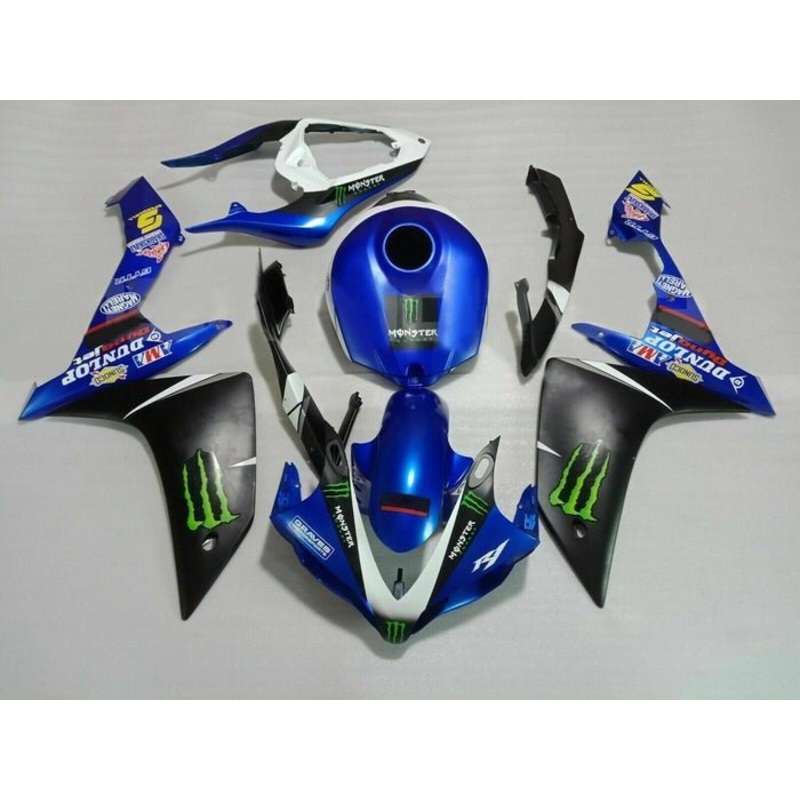 Yamaha YZF-R1 (2007-2008) Matte Blue, Matte Black, Monster Fairings No Seat Cowl No Bolt Kit No Tank