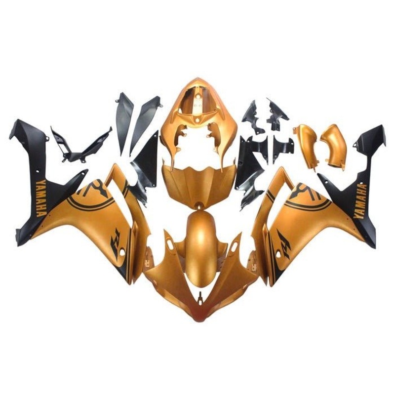 Yamaha YZF-R1 (2007-2008) Matte Gold, Matte Black Fairings No Seat Cowl No Bolt Kit No Tank