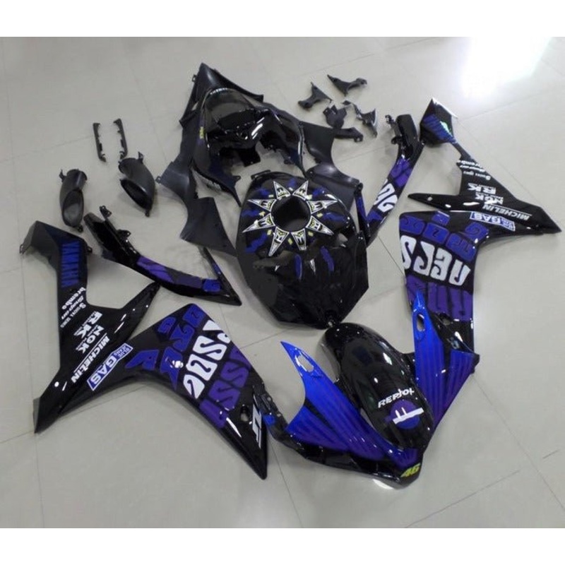 Yamaha YZF-R1 (2007-2008) Purple, Black Rossi Fairings No Seat Cowl No Bolt Kit No Tank
