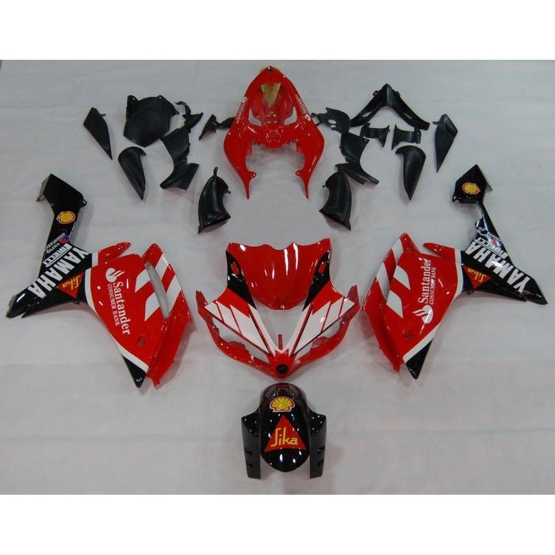 Yamaha YZF-R1 (2007-2008) Red, Black, White Sika Fairings No Seat Cowl No Bolt Kit No Tank