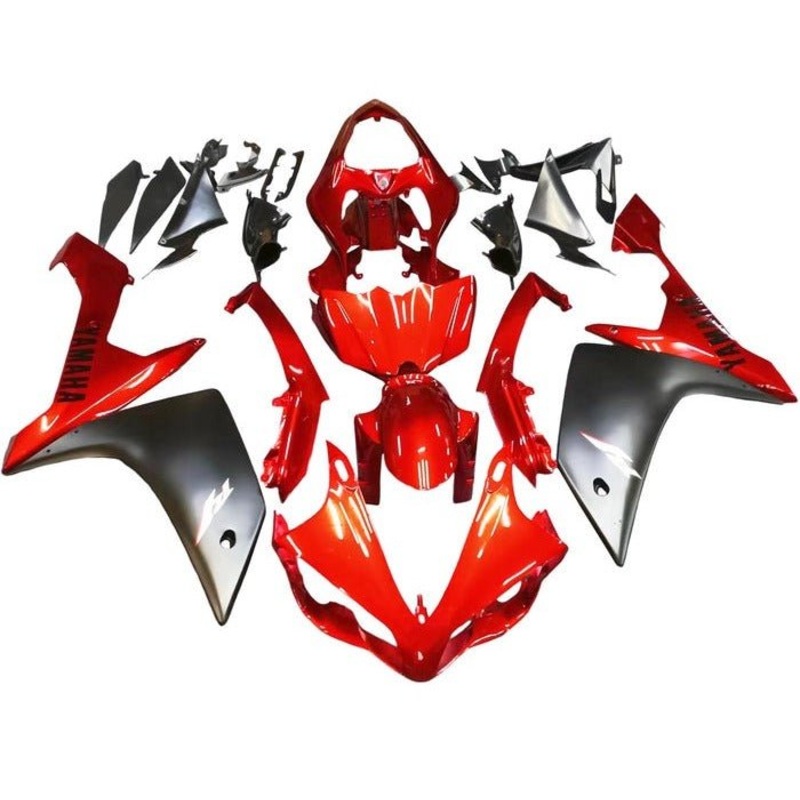 Yamaha YZF-R1 (2007-2008) Red, Matte Black Fairings No Seat Cowl No Bolt Kit No Tank