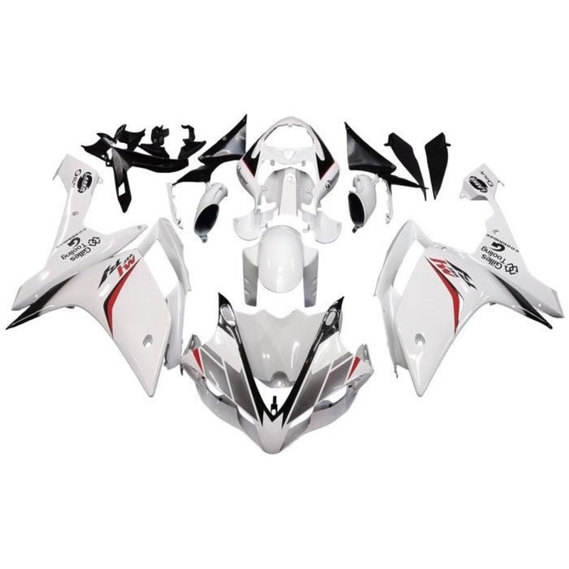 Yamaha YZF-R1 (2007-2008) White, Black, Red Stripes Fairings No Seat Cowl No Bolt Kit No Tank