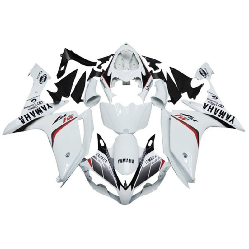 Yamaha YZF-R1 (2007-2008) White, Red, Black Stripe M1 Fairings No Seat Cowl No Bolt Kit No Tank