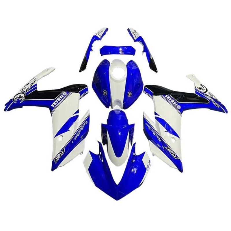 Yamaha YZF-R3 (2015-2018) Blue, White Stripe Fairings No Seat Cowl No Bolt Kit No Tank Cover