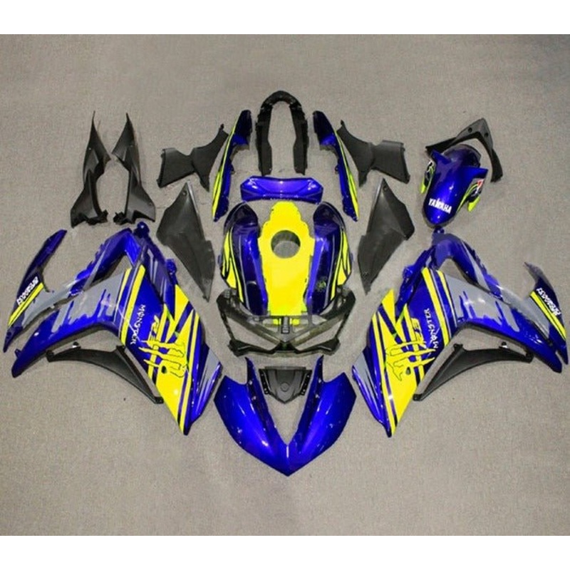 Yamaha YZF-R3 (2015-2018) Blue, Yellow, Gray Fairings No Seat Cowl No Bolt Kit No Tank Cover