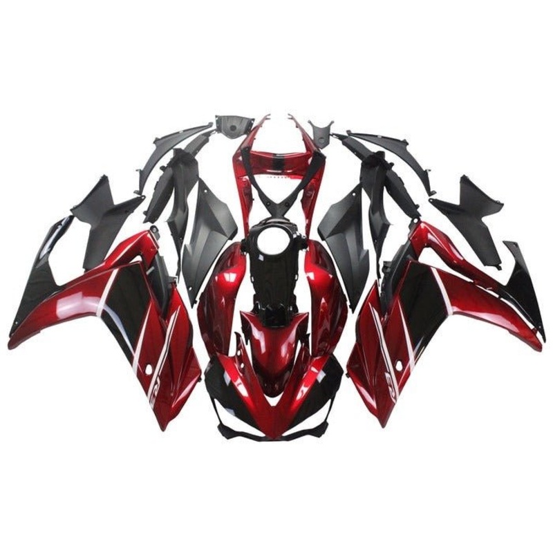 Yamaha YZF-R3 (2015-2018) Candy Red, Black, White Fairings No Seat Cowl No Bolt Kit No Tank Cover