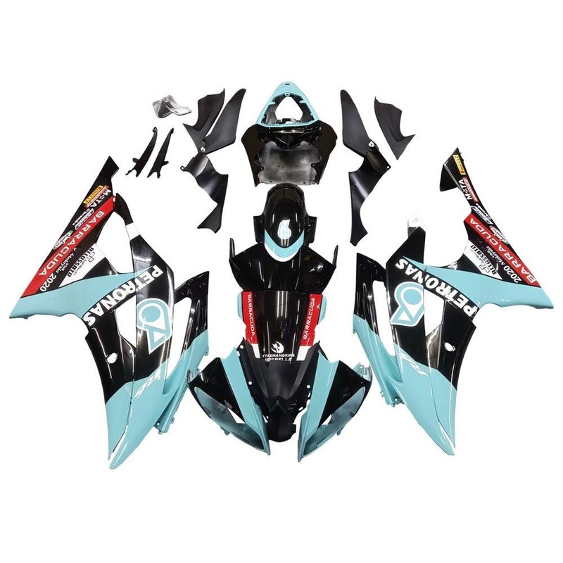 Yamaha YZF-R6 (2008-2016) Black, Light Blue Petronas Fairings No Seat Cowl No Bolt Kit No Tank