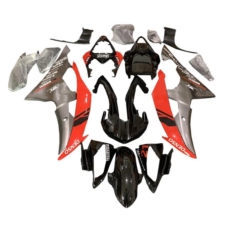 Yamaha YZF-R6 (2008-2016) Black, Red, Gray Fairings No Seat Cowl No Bolt Kit No Tank