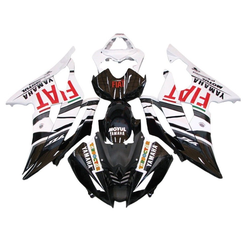 Yamaha YZF-R6 (2008-2016) Black, White, Red, Fiat Fairings No Seat Cowl No Bolt Kit No Tank