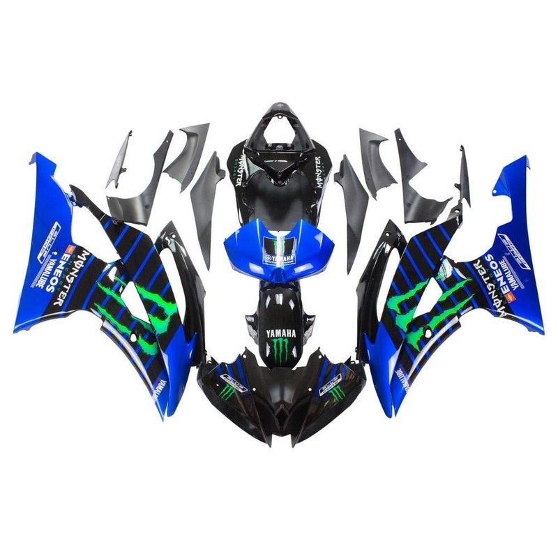 Yamaha YZF-R6 (2008-2016) Blue, Black, Stripe, Monster Fairings No Seat Cowl No Bolt Kit No Tank