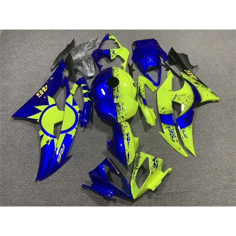 Yamaha YZF-R6 (2008-2016) Blue Moon, Neon Yellow Sun Fairings No Seat Cowl No Bolt Kit No Tank