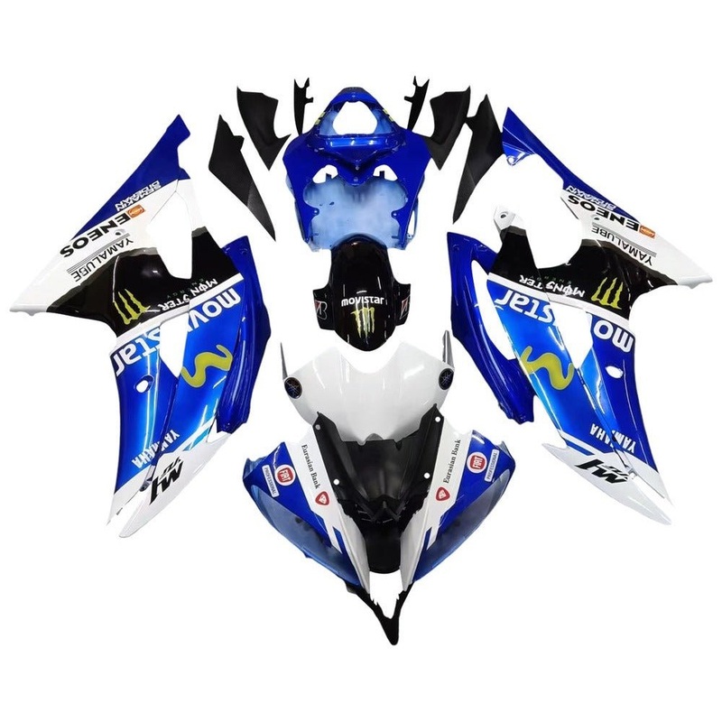 Yamaha YZF-R6 (2008-2016) Blue, White, M1 Movistar Fairings No Seat Cowl No Bolt Kit No Tank