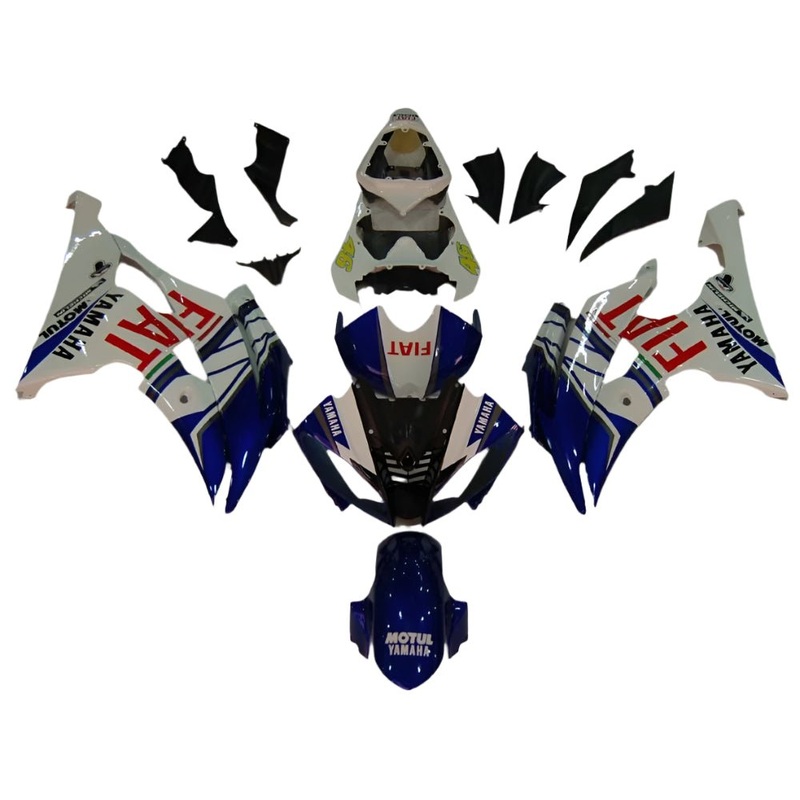 Yamaha YZF-R6 (2008-2016) Blue, White, Red, Fiat Fairings No Seat Cowl No Bolt Kit No Tank